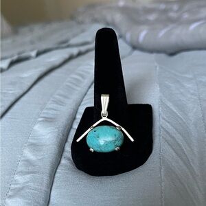 Native American made Sterling Silver & Turquoise Pendant